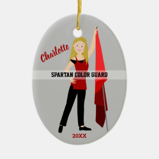 Décoration En Céramique Garde-Couleur avec cheveux blonds rouge et noir