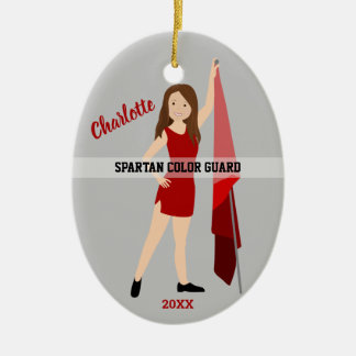 Décoration En Céramique Garde-Couleur Cheveux Brown En Rouge