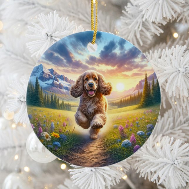 Décoration En Céramique Garde-mémoire mignon Cocker Spaniel (Créateur téléchargé)