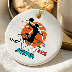 Décoration En Céramique Garde-mémoire pour garçon sportif joueur de basket