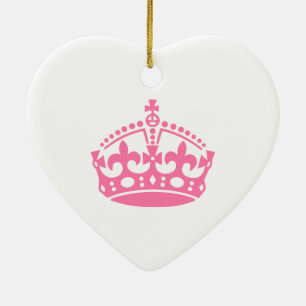 Décoration En Céramique Gardez calme couronne rose de victoire