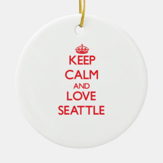 Décoration En Céramique Gardez le calme et aimez Seattle