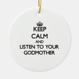 Décoration En Céramique Gardez le calme et écoutez votre marraine