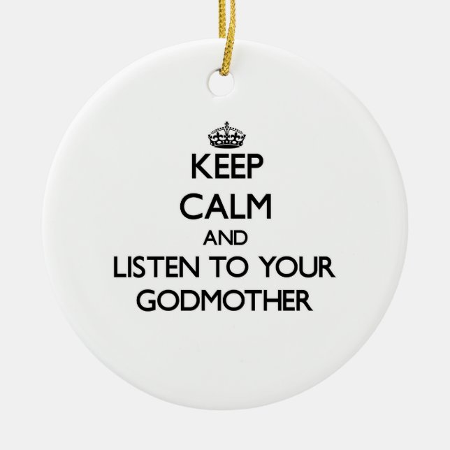 Décoration En Céramique Gardez le calme et écoutez votre marraine (Devant)