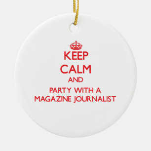 Décoration En Céramique Gardez le calme et la partie avec un journaliste
