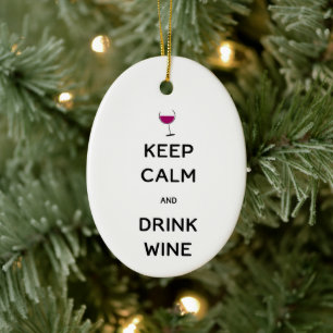 Décoration En Céramique Gardez votre calme et buvez du vin année personnal