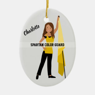 Décoration En Céramique Gardien de couleur Brown cheveux Jaune et noir