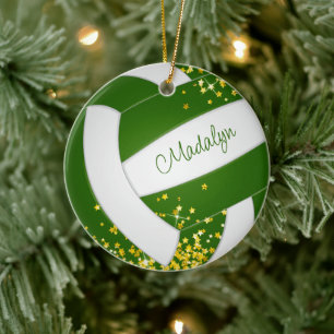 Décoration En Céramique gardien de joueur de volley-ball vert minuscule ét