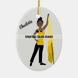 Décoration En Céramique Gardien des couleurs Afro-Américain en jaune et n