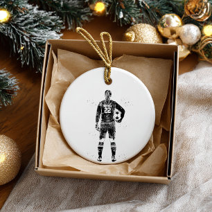 Décoration En Céramique Gardienne de but de football féminin