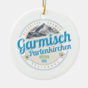 Décoration En Céramique Garmisch Partenkirchen Bavière Alpes Vintages