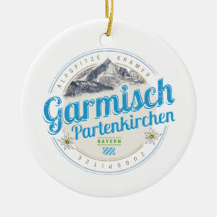 Décoration En Céramique Garmisch Partenkirchen Bavière Alpes Vintages