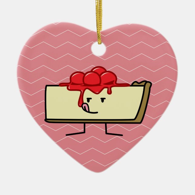 Décoration En Céramique Gâteau au fromage léchant des cerises complétant (Devant)