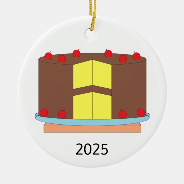 Décoration En Céramique Gâteau aux cerises (Devant)