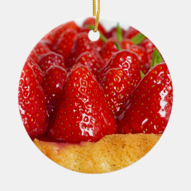 Décoration En Céramique Gâteau aux fraises à la menthe (Devant)