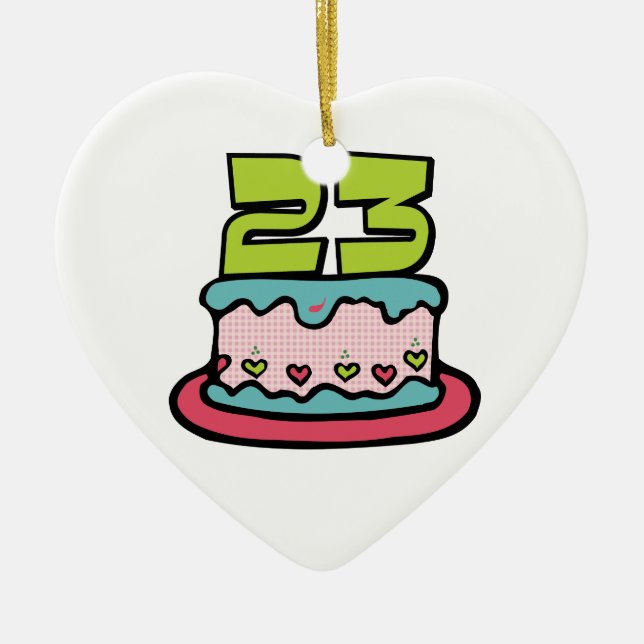 Décoration En Céramique Gâteau d'anniversaire de 23 ans (Devant)