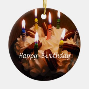 Décoration En Céramique Gâteau de joyeux anniversaire