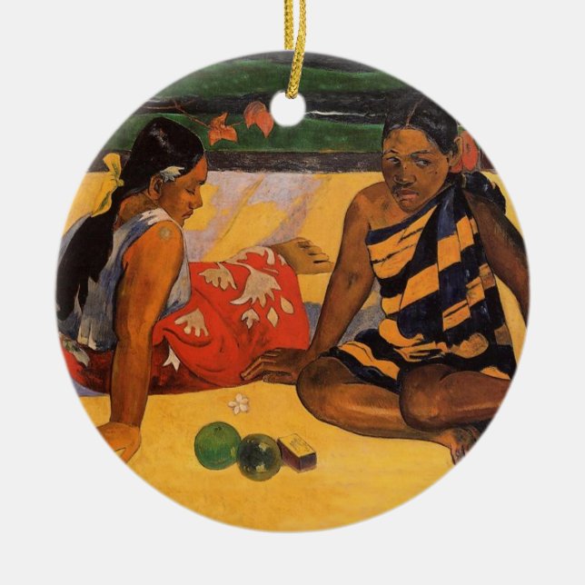 Décoration En Céramique Gauguin French Polynesia Tahiti Women Painting (Devant)