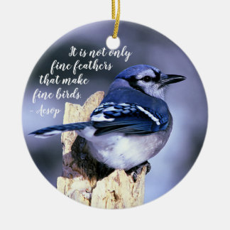 Décoration En Céramique Geai bleu sur la nature de photographie de faune