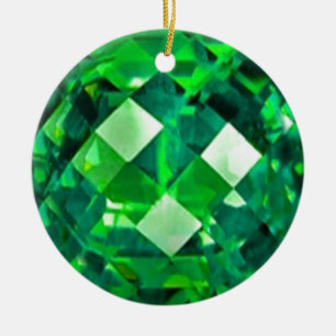 Décoration En Céramique GEMME VERTE de PIERRE PORTE-BONHEUR de mai