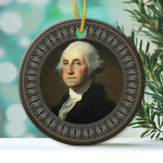 Décoration En Céramique George Washington Portrait (Custom Ornament)