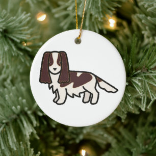Décoration En Céramique gerbe anglais spaniel foie et dessin animé blanc