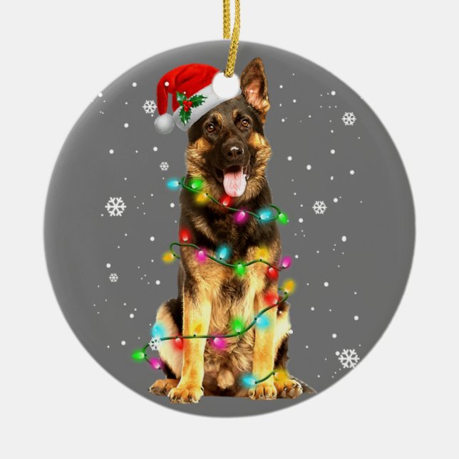 Décoration En Céramique German Shepherd Dog Tree Christmas Sweater Xmas Do (Devant)