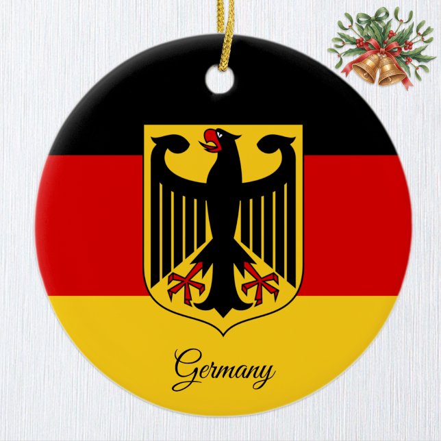 Décoration En Céramique Germany Christmas Ornament, German Flag (German Flag Ornament, Eagle Emblem)