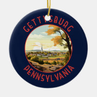 Gettysburg Pennsylvanie Retro Cercle en détresse