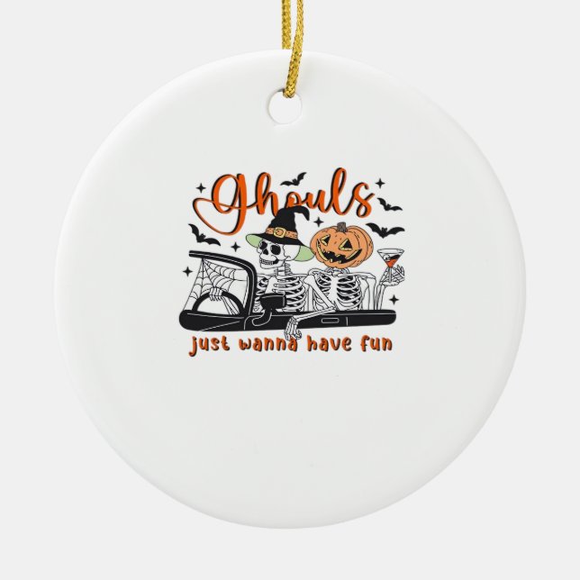 Décoration En Céramique Ghouls Just Wanna Amusement - Halloween Skeletons  (Devant)