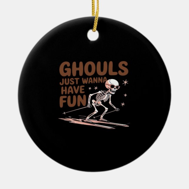 Décoration En Céramique Ghouls Veux Juste S'Amuser Pour Halloween Et Tombe (Devant)