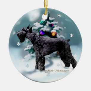 Décoration En Céramique Giant Schnauzer Cadeaux de Noël