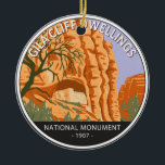 Décoration En Céramique Gila Cliff Dwellings National Monument Circle<br><div class="desc">Gila Cliff Dwellings vector artwork design. The park was created to protect Mogollon cliff dwellings in the Gila Wilderness on the headwaters of the Gila River in southwest New Mexico.</div>
