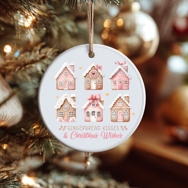 Décoration En Céramique Gingerbread Houses Christmas Ornament (Customize this beautiful gingerbread Christmas ornament. )