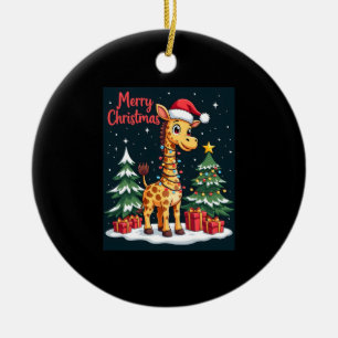 Décoration En Céramique Girafe Joyeux Noël Éclairage de l'Arbre de Noël Pè