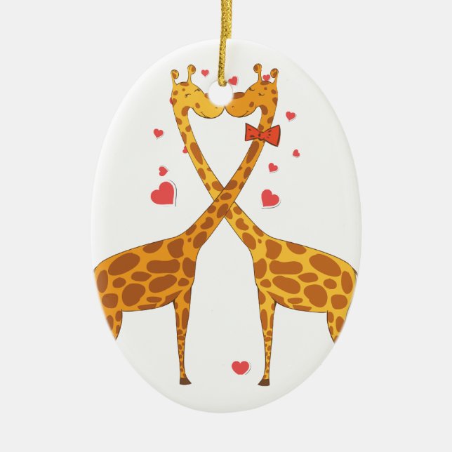 Décoration En Céramique Giraffes en amour (Devant)