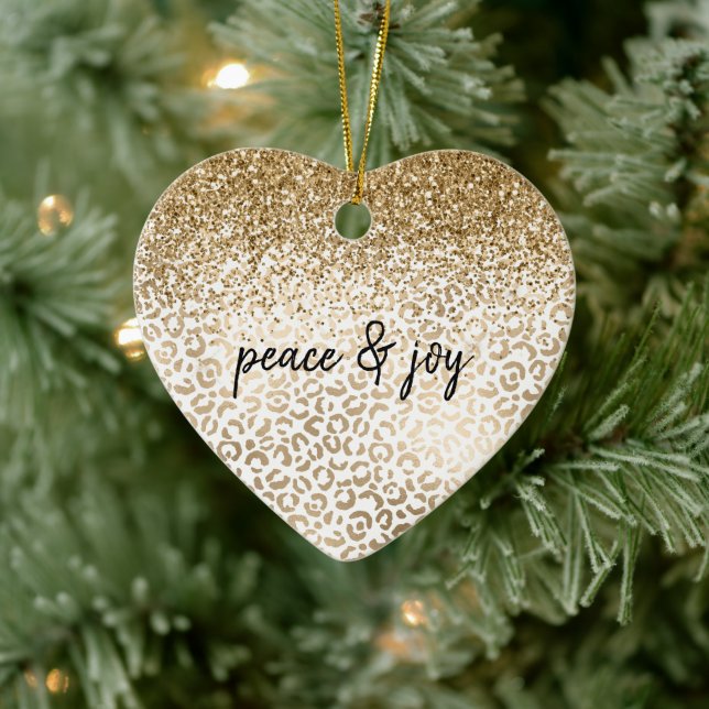 Décoration En Céramique Girly Glam Gold Empreinte de léopard Parties scint (Arbre)