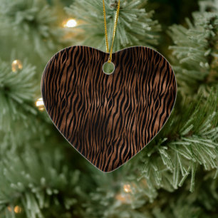 Décoration En Céramique Glam Brown Black Zebra Print
