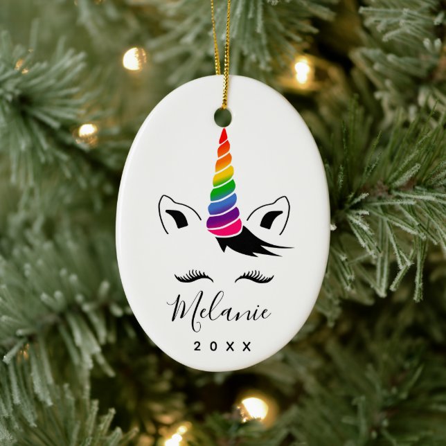 Décoration En Céramique Glam Rainbow Unicorn (Arbre)