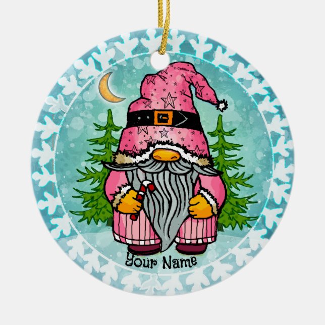 Décoration En Céramique gnome de Noël  (Devant)
