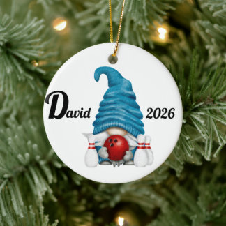 Décoration En Céramique Gnome de quilles personnalisé pour Noël 