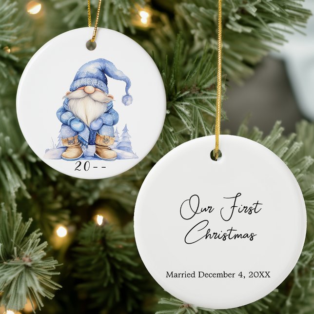 Décoration En Céramique Gnome d'hiver Notre premier Noël (Créateur téléchargé)