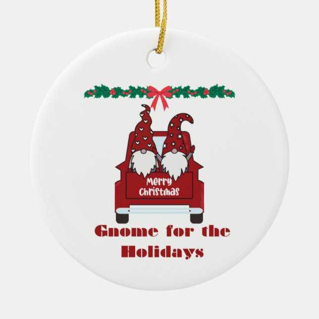 Décoration En Céramique Gnome for the Holidays on a  (Devant)
