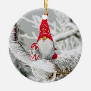 DÉCORATION EN CÉRAMIQUE GNOME/JOYEUX NOËL DE L'AUTRE CÔTÉ