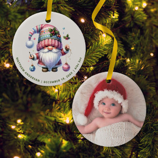 Décoration En Céramique Gnome mignonne Premier Noël Nouveau bébé photo