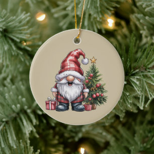 Décoration En Céramique Gnome Noël Saison Hiver Gnomes Amant Vacances