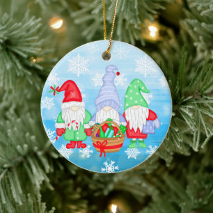 Décoration En Céramique Gnomes de Noël Festif mignonne
