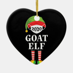 Décoration En Céramique Goat Elf Matching Christmas