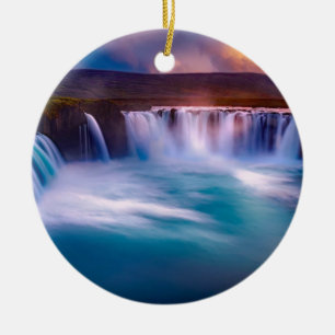 Décoration En Céramique Godafoss, chutes d'Islande