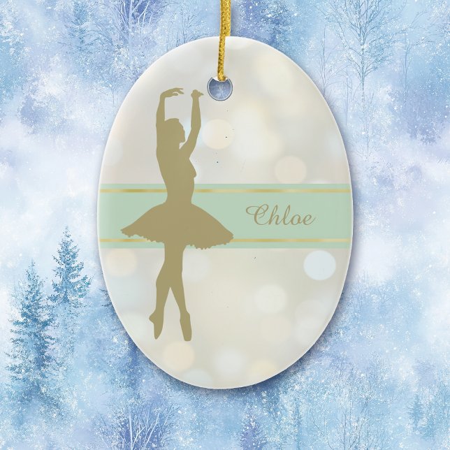 Décoration En Céramique Gold Ballerina Bokeh Arrière - plan Noël (Créateur téléchargé)